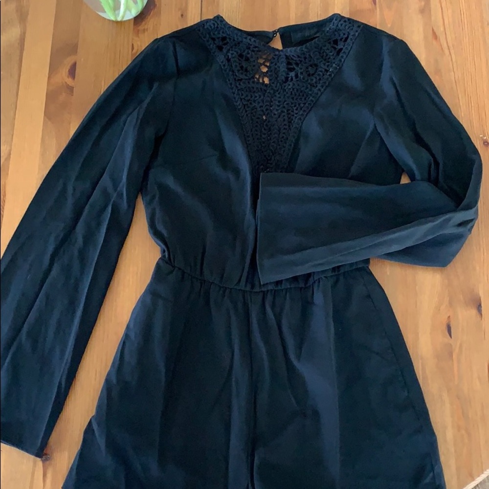 Holiday black party romper